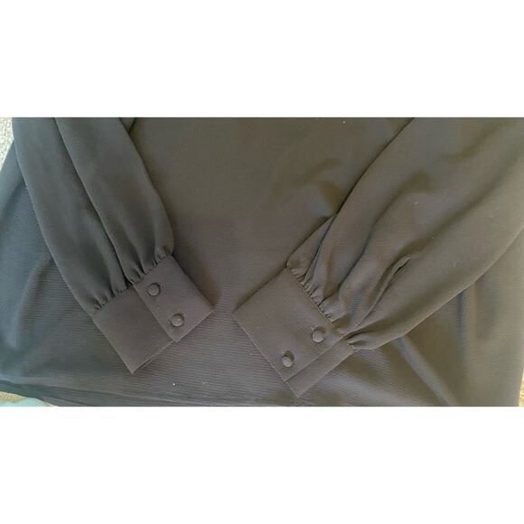 Vince Camuto Womens Medium Black Long Sleeve Lightweight Office Career Blouse - Picture 5 of 9